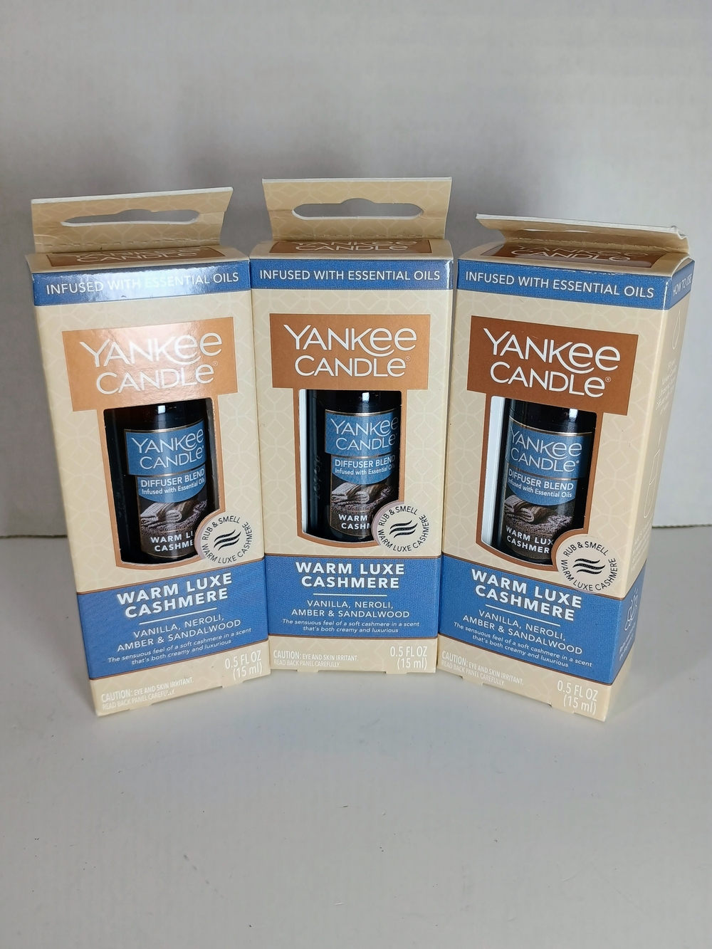 3 x Yankee Candle Warm Luxe Cashmere Diffuser Blend w/Essential Oil 0.5 fl. oz.